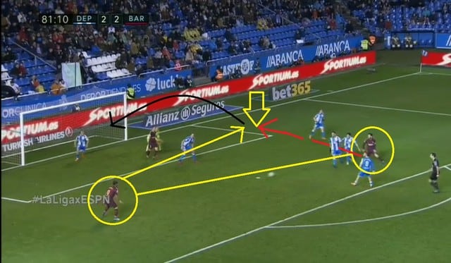 Lionel Messi Gol Barcelona vs Deportivo La Coruña tras pared de fulbito con Luis Suárez | VIDEO