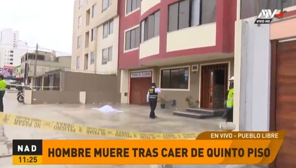 Un huésped de un hostal murió al caer del quinto piso en Pueblo Libre. (Foto: captura de ATV Más)