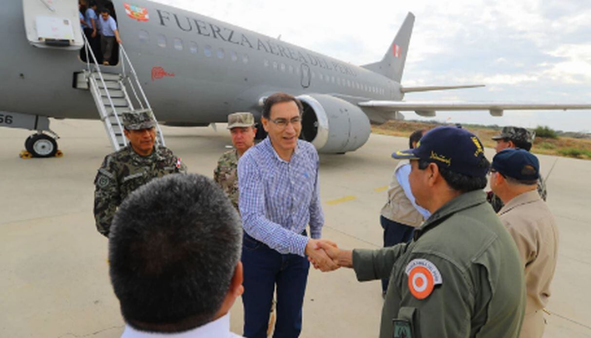 Martín Vizcarra visita Piura para inspeccionar zonas afectadas por el Fenómeno El Niño Costero. Foto: Andina / Prensa Presidencia