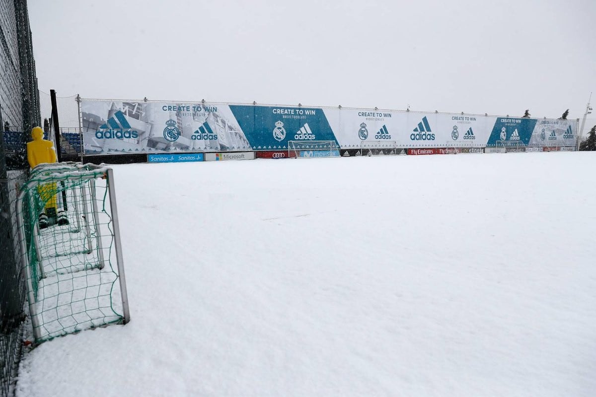Real Madrid canceló su entrenamiento por esta increíble nevada en la capital de España