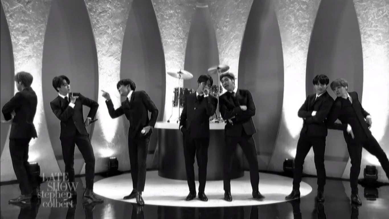 BTS rinde tributo a The Beatles en su debut en “The Late Show” de Stephen Colbert (Foto: Captura de pantalla)