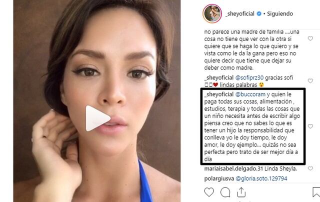 Sheyla Rojas le responde a sus haters luego de la publicación en Instagram.