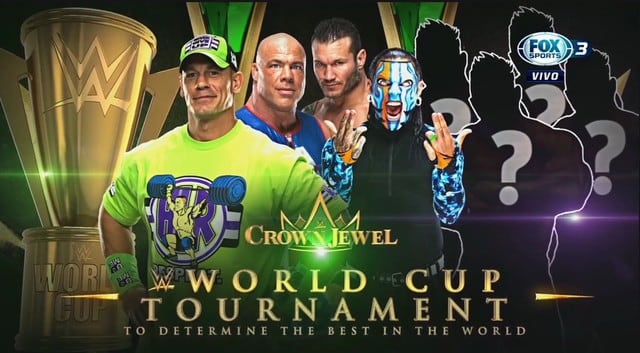 John Cena, Kurt Angle, Jeff Hardy y Randy Orton son los primeros clasificados a la Copa Mundial de WWE. (Captura Fox Sports)