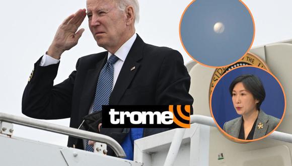Joe Biden autorizó que se derribe el 'globo espía chino'. (Fotos: AFP / Composición: Trome)