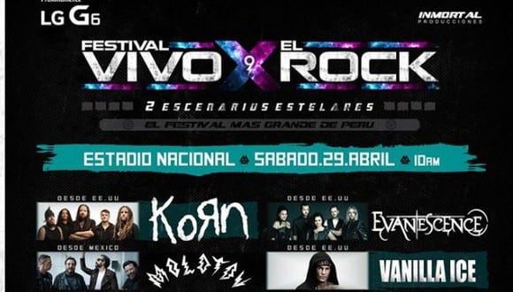 Vivo X el Rock 9: Korn, Evanescence, Molotov y Vanilla Ice
