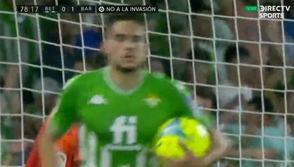 Gol de Marc Bartra para el 1-1 en Betis vs. Barcelona por LaLiga. (Captura: DirecTV Sports)