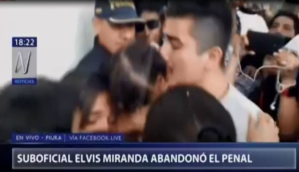 El suboficial Elvis Miranda salió del penal Río Seco sin rendir declaraciones a la prensa, en Piura. (Captura: Canal N)