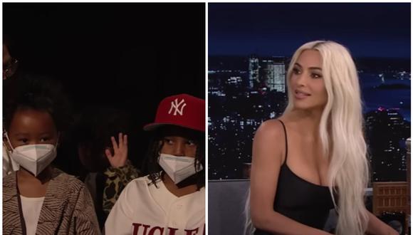 Kim Kardashian le llamó la atención a sus hijos en programa de televisión. (Foto: The Tonight Show / Youtube)