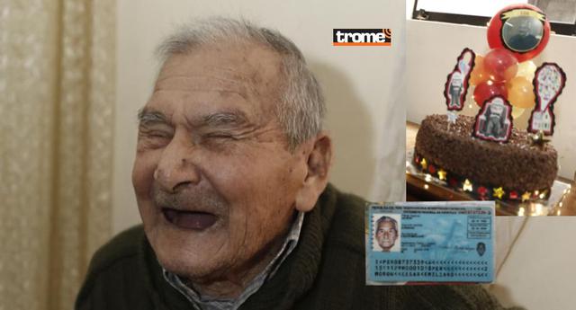Don César, abuelito centenario, celebró con su familia sus 108 años de vida. (Trome / César Campos)