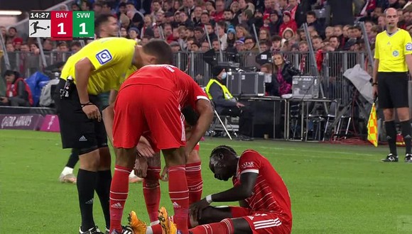 Sadio Mané se lesionó jugando con Bayern Munich. (Foto: Captura)