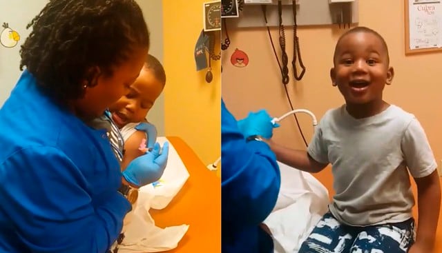 Enfermera usa truco para poner inyección a un niño (Facebook | Tiffany Shelby Marshall)