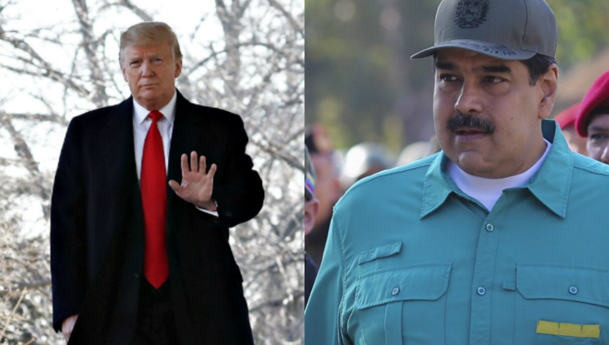 Estados Unidos asusta a Nicolás Maduro. Foto: Composición con imágenes de AP y AFP