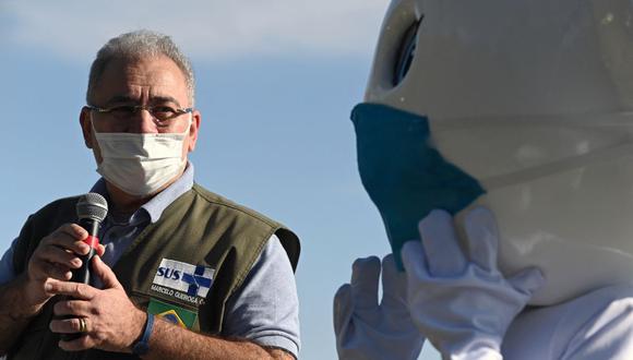Marcelo Queiroga, ministro de Salud de Brasil, continúa en Nueva York desde que dio positivo a coronavirus tras un encuentro en la ONU. (Foto: Andre Borges / AFP)