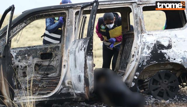 Los encierran en auto y queman vivos en presunto ajuste de cuentas en Huancayo.n Foto: Trome | Jhefryn Sedano