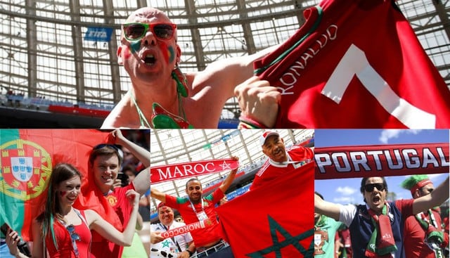 Portugal vs Marruecos: Hinchas colocan el color y la fiesta en Moscú. [Fotos: Agencias]