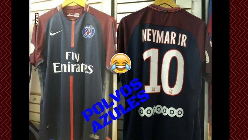 La camiseta de Neymar en el PSG ya está disponible en Polvos Azules. En  las siguientes fotos, el recibimiento a Neymar en París.