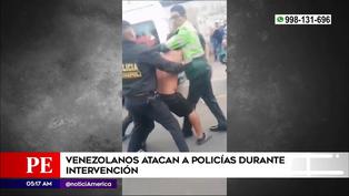Villa María del Triunfo: tres venezolanos empujan y golpean a policías durante intervención