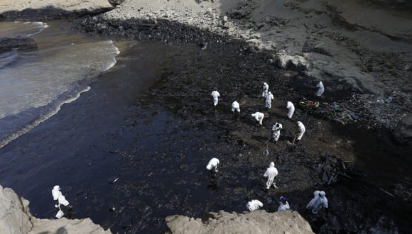 Dos reservas naturales y veinte playas han sido afectadas por el derrame de petróleo en el mar de Ventanilla, el pasado sábado 15 de enero Foto: GEC