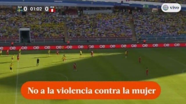 Narradores de canales que transmiten el Perú vs Suecia hicieron minuto de silencio por violencia contra la mujer. (Capturas: América TV)