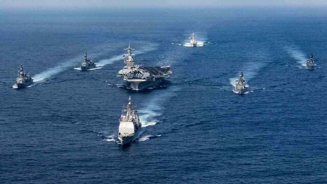 El portaviones USS Carl Vinson es el que lidera la flota de buques que Estados Unidos acaba de enviar a la península coreana.