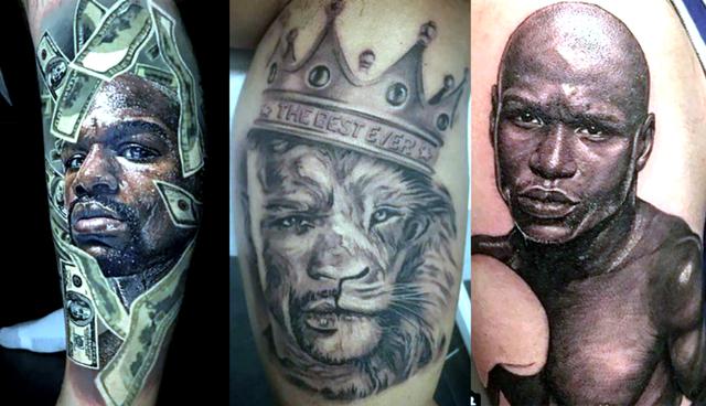 Tatuajes para hombre con el diseño de Floyd Mayweather. Foto: Instagram