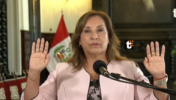 Dina Boluarte aseguró tener las "manos limpias". Foto: captura de TV Perú.