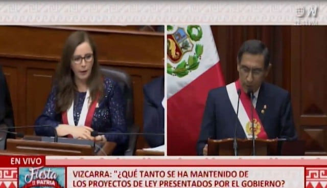 La reacción de Rosa Bartra cuando el presidente Martín Vizcarra presenta reforma constitucional para adelantar elecciones generales al 2020. (Capturas: Canal N)