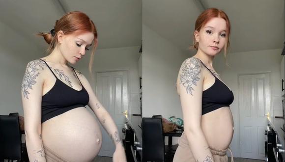 Una mujer compartió la ilusión de tener un estómago plano en segundos. (Foto TikTok @chloelizabethrosee)