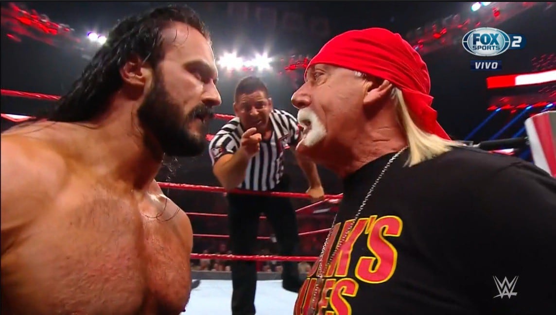 McIntyre no tuvo respeto por la leyenda Hulk Hogan, (Captura Fox Sports 2)