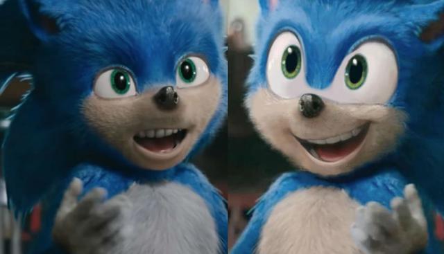 A la izquierda el Sonic de la película, en contraste con el diseño de los videojuegos. (Redes sociales)