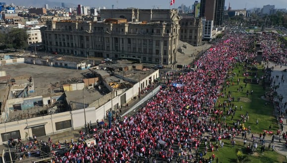 La marcha es en contra del Gobierno del presidente Pedro Castillo. (Fotos: Julio Reaño/@Photo.gec)