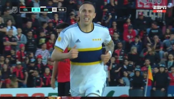 Gol de Norberto Briasco para el 1-0 de Boca Juniors vs. Colón. (Captura: ESPN)