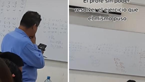El profesor de matemáticas quedó pensativo en plena clase. (Foto: @_avilasalazar_)