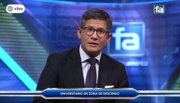 Erick Osores emitió su mensaje la noche del domingo durante la emisión de Fútbol en América. (Foto: Captura de América)