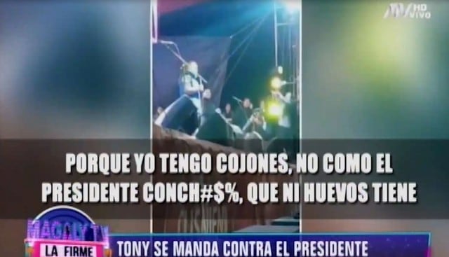 Tony Rosado insultó al presidente Martín Vizcarra. (Capturas: Magaly Tv. La firme)