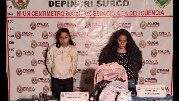 Lessmy Maicelo (44) y su sobrina Merly Ramos Maicelo (19), parientes del boxeador Jonathan Maicelo, fueron intervenidas con ropa robada del centro comercial Jockey Plaza.