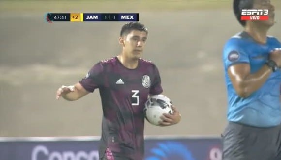 Gol de Luis Romo para el 1-1 en Jamaica vs. México. (Captura: ESPN3)