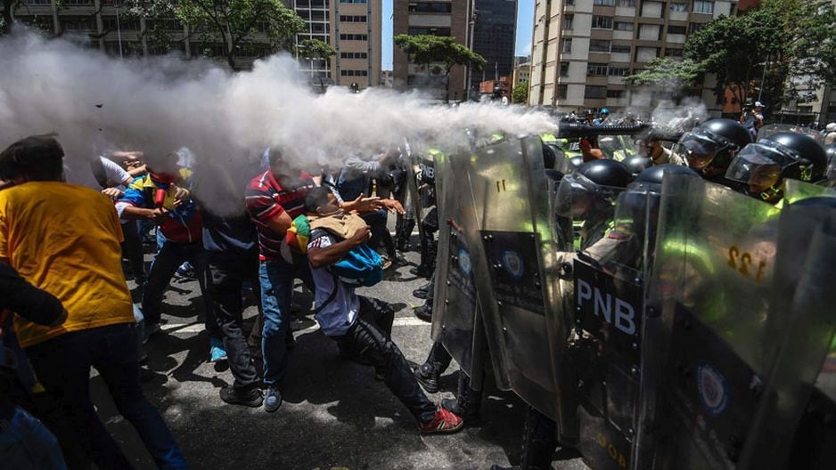 Violentas protestas contra Nicolás Maduro en Venezuela.
