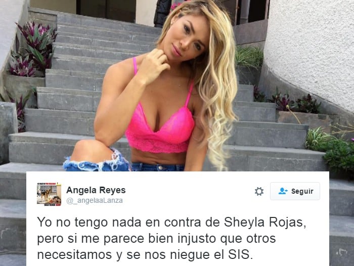 Sheyla Rojas es criticada duramente en Twitter por afiliación al SIS gratuito.