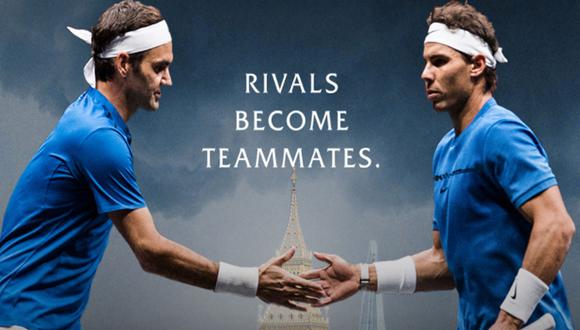 Rafael Nadal se mostró feliz por compartir equipo con Roger Federer. Foto: @LaverCup.