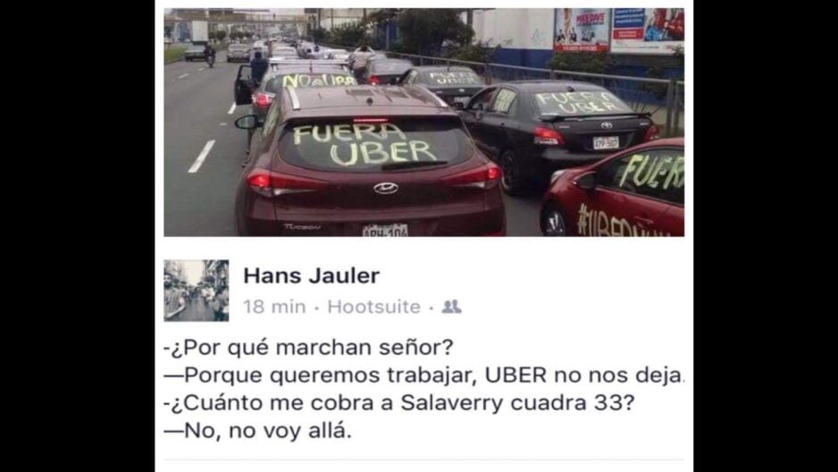 La insólita protesta de los taxistas en Lima generó que muchos usuarios de Twitter los ‘vacilaran’ de lo lindo.