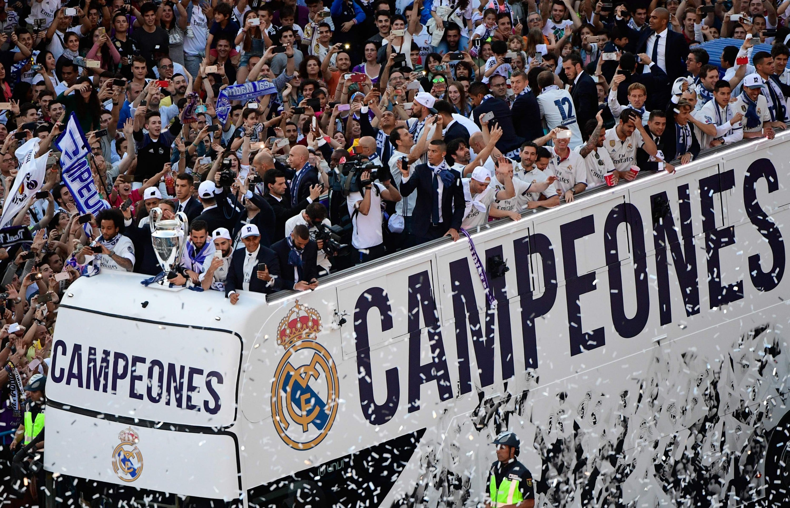 Real Madrid celebró su duodécima Champions League con sus hinchas en España