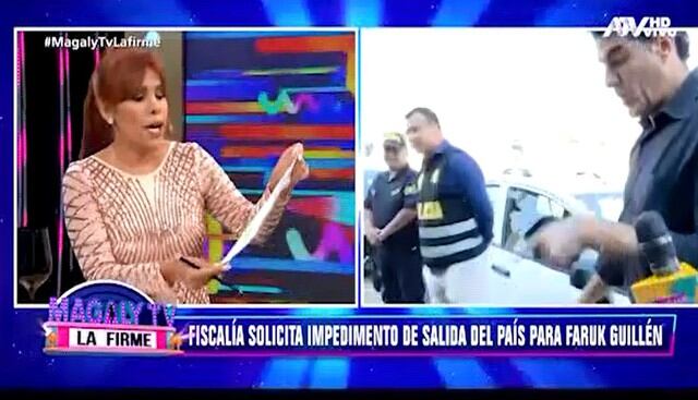 Magaly Medina mostró el documento donde la Fiscalía solicita impedimento de salida a Faruk Guillén. (Capturas: Magaly Tv. La firme)