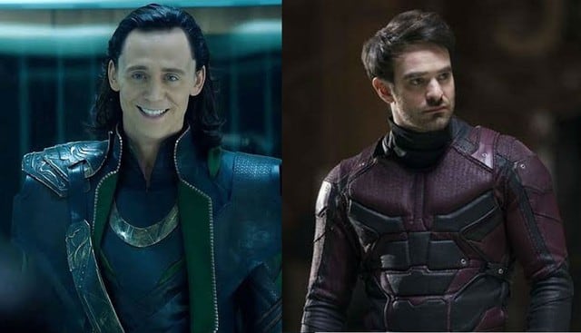 Tom Hiddleston y Charlie Cox intercambiaron sus papeles de Loki y Daredevil. (Imagen: YouTube/Netflix/AFP)