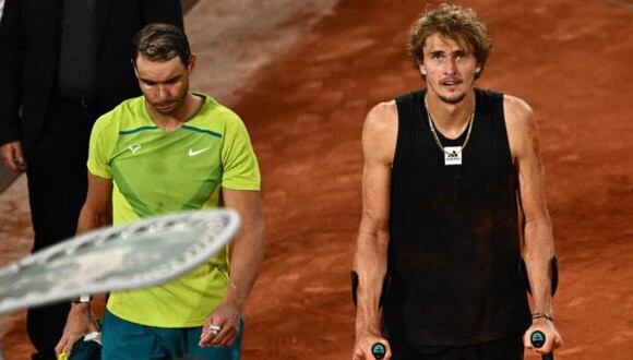 Rafael Nadal lamentó la lesión de Alexander Zverev. (Foto: AFP)