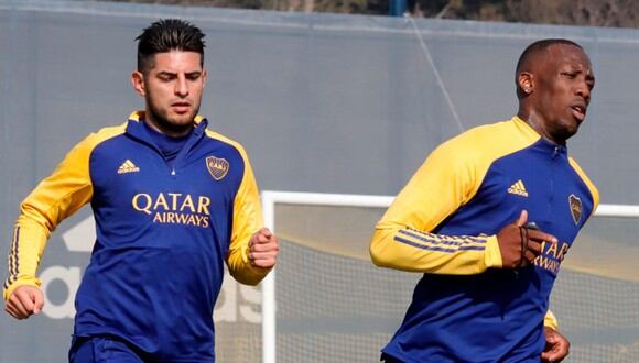 Luis Advíncula y Carlos Zambrano no pudieron jugar juntos en Boca Juniors ante Barcelona. (Foto: Boca Juniors)