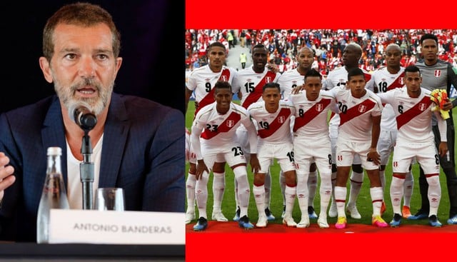 Antonio Banderas y la selección peruana (Fotos: Agencias)