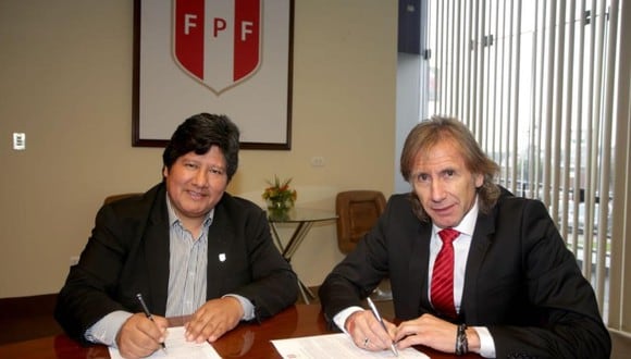 Ricardo Gareca fue elegido DT de Perú cuando Edwin Oviedo era presidente de la FPF. (Foto: GEC)