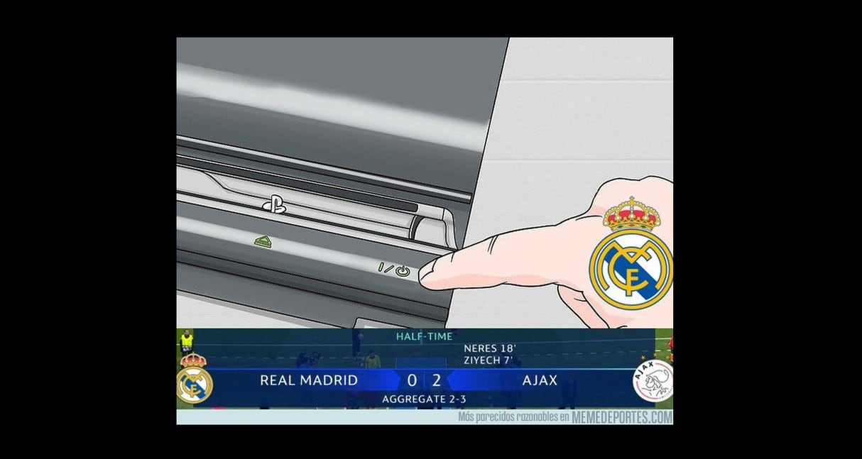 Memes despiadados se burlan del Real Madrid tras el triunfo del Ajax que lo eliminó de la Champions League