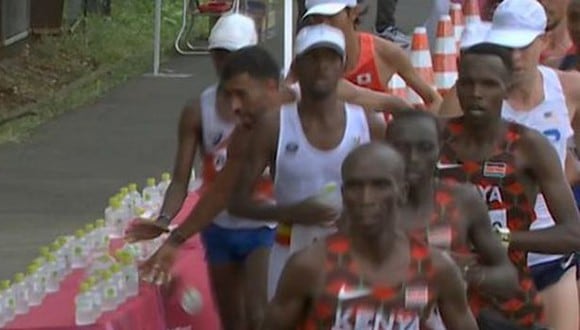 Morhad Amdouni acabó la maratón de Tokio 2020 en el puesto 17. (Captura: BBC)
